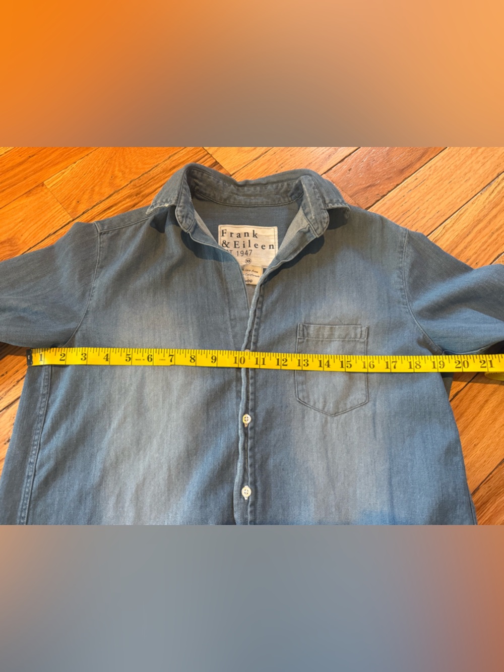 Frank & Eileen Light Blue Denim-Style Button-Down Shirt - Picture 13 of 16